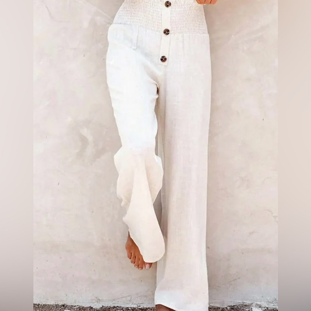 Chic White High-Waisted Pants